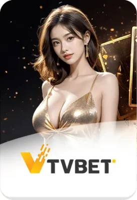 แบนเนอร์ TVBET คาสิโนสด พร้อมนางแบบและไพ่ สื่อถึงบาคาร่าออนไลน์ของ GOATBET123
